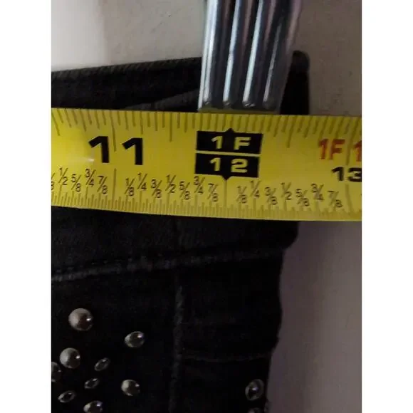 Free people love forever cowgirl studded embellished gray denim flare jeans 25 - Picture 3 of 13